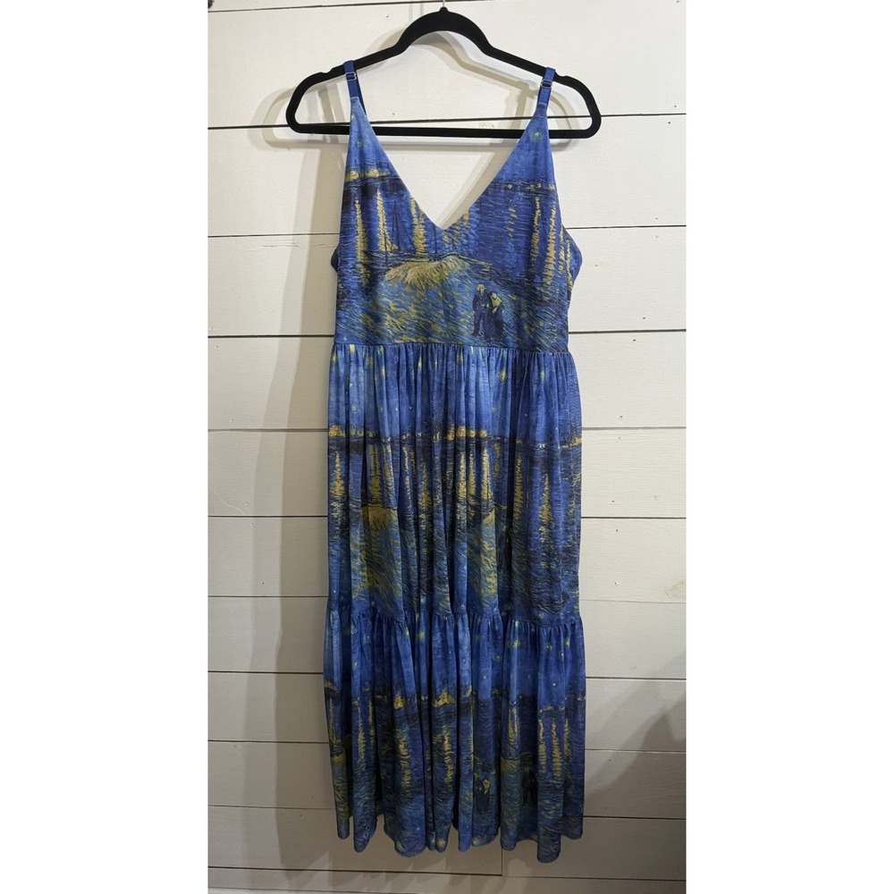 Black Milk Van Gogh "Starry Night Over the Rhône" Skater Dress Lined Size XL